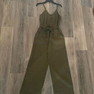 Monteau Linen mix Jumpsuit Sz S NWOT